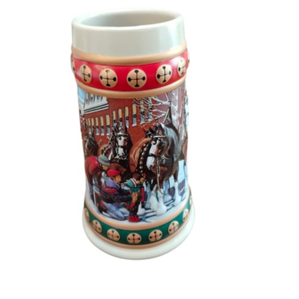 Vintage Budweiser Hometown Holiday Beer Stein Mug Clydesdales‎ Anheuser-Busch - Picture 3 of 6